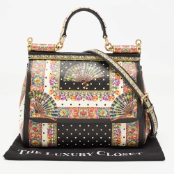 Pre Owned حقيبة دولتشي أند غابانا ميس سيسيلي تشوس لوف متوسطة بيد علوية جلد أحمر