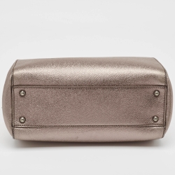 Pre Owned Dolce & Gabbana Metallic Leather Sicily Tote