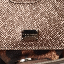 Pre Owned Dolce & Gabbana Metallic Leather Sicily Tote