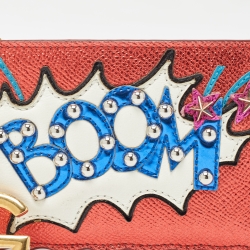 Pre Owned Dolce & Gabbana Multicolor Leather DG Boom Zip Purse