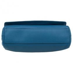 مملوكة مسبقًا حقيبة يد دولتشي أند غابانا سلاسل زخرفية جلد أزرق