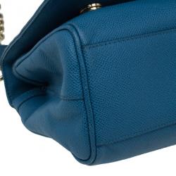 مملوكة مسبقًا حقيبة يد دولتشي أند غابانا سلاسل زخرفية جلد أزرق