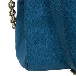 مملوكة مسبقًا حقيبة يد دولتشي أند غابانا سلاسل زخرفية جلد أزرق