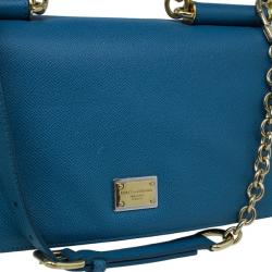 مملوكة مسبقًا حقيبة يد دولتشي أند غابانا سلاسل زخرفية جلد أزرق