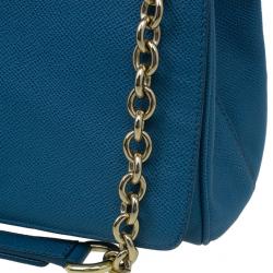 مملوكة مسبقًا حقيبة يد دولتشي أند غابانا سلاسل زخرفية جلد أزرق