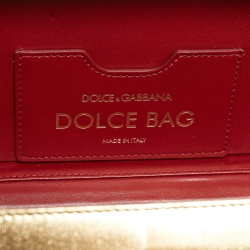 Pre Owned Dolce & Gabbana Gold Leather Cioccolato Dole Box Bag