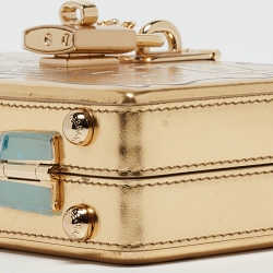 Pre Owned Dolce & Gabbana Gold Leather Cioccolato Dole Box Bag