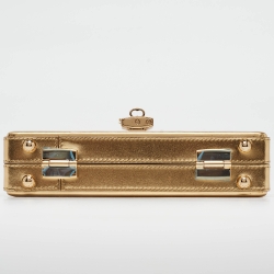 Pre Owned Dolce & Gabbana Gold Leather Cioccolato Dole Box Bag