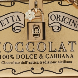 Pre Owned Dolce & Gabbana Gold Leather Cioccolato Dole Box Bag