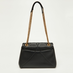 Pre Owned Dolce & Gabbana Black Quilted Nappa Leather Large Devotion Shoulder Bag