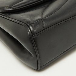 Pre Owned Dolce & Gabbana Black Quilted Nappa Leather Large Devotion Shoulder Bag