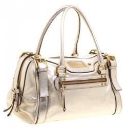 Dolce and Gabbana Silver Leather Miss Easy Way Boston Bag