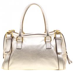 Dolce and Gabbana Silver Leather Miss Easy Way Boston Bag