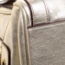 Dolce and Gabbana Silver Leather Miss Easy Way Boston Bag