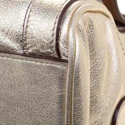 Dolce and Gabbana Silver Leather Miss Easy Way Boston Bag