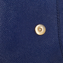 Pre Owned Dolce & Gabbana Blue Leather Small Miss Sicily Top Handle Bag