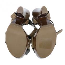 مملوكة مسبقًا Dolce and Gabbana Leopard Raffia Platform Sandals Size 40