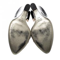 مملوكة مسبقًا Dolce Gabbana Black Patent Leather D'Orsay Wedge Pump Size 40.5