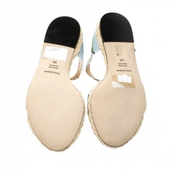 Pre Owned صندل إسبادريل دولتشي أند غابانا كانفاس مطبوع متعدد الألوان بحزام للكاحل مقاس 38