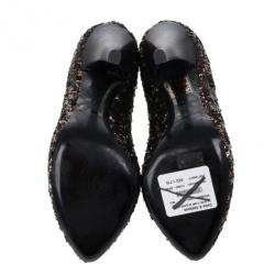 Pre Owned Dolce and Gabbana Bronze Sequin Pumps Size 38
