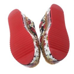 مملوكة مسبقًا حذاء إسبادريل دولتشي آند غابانا قماش طباعة الليمون متعدد الألوان نعل سميك مقاس 38