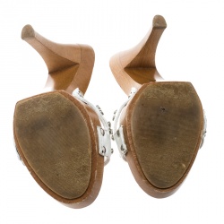 Pre Owned صندل سلايد دولتشي أند غابانا جلد أسود لامع خشبي مقاس 38.5