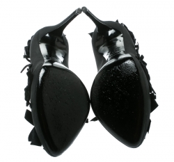 Pre Owned Dolce and Gabbana Black Fabric Bow Embellished Platform Pumps Size 38