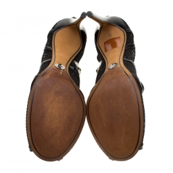 مملوكة مسبقًا Dolce and Gabbana Black Mesh Peep Toe Booties Size 39