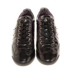 Pre Owned Dolce and Gabbana Black Patent Sneakers Size 40