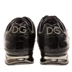 Pre Owned Dolce and Gabbana Black Patent Sneakers Size 40