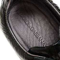 Pre Owned Dolce and Gabbana Black Patent Sneakers Size 40