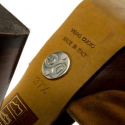 Pre Owned Dolce and Gabbana Brown Suede & Leather Sandals Size 37.5