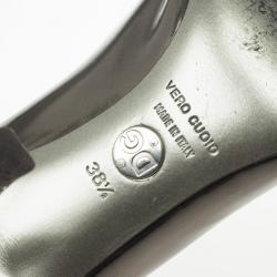 Pre Owned Dolce and Gabbana Metallic Peep Toe Pumps Size 38.5