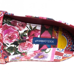 Pre Owned Dolce & Gabbana Multicolor Leather Espadrille Loafers Size 38