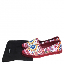 Pre Owned Dolce & Gabbana Multicolor Leather Espadrille Loafers Size 38
