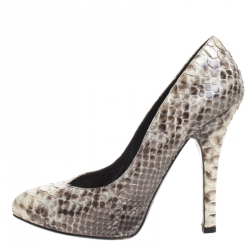 مملوكة مسبقًا Dolce & Gabbana Beige and Brown Python Pumps Size 38