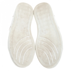 Pre Owned Dolce & Gabbana White Leather Lace Low Top Sneakers Size 38