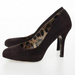 مملوكة مسبقًا Dolce and Gabbana Brown Suede Pumps Size 37.5 