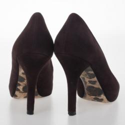 مملوكة مسبقًا Dolce and Gabbana Brown Suede Pumps Size 37.5 