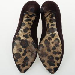 مملوكة مسبقًا Dolce and Gabbana Brown Suede Pumps Size 37.5 
