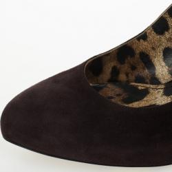 مملوكة مسبقًا Dolce and Gabbana Brown Suede Pumps Size 37.5 