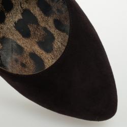 مملوكة مسبقًا Dolce and Gabbana Brown Suede Pumps Size 37.5 