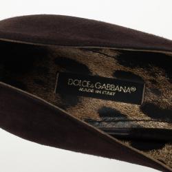 مملوكة مسبقًا Dolce and Gabbana Brown Suede Pumps Size 37.5 