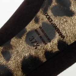 مملوكة مسبقًا Dolce and Gabbana Brown Suede Pumps Size 37.5 