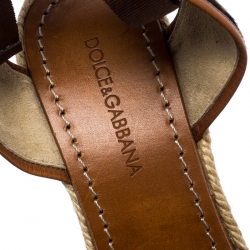 مملوكة مسبقًا إسبادريل كعب روكي دولتشي أند غابانا ملتف حول الكاحل جلد وشعر حصان نقش الفهد مقاس 37