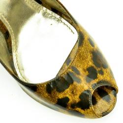 Pre Owned Dolce and Gabbana Leopard Print Peep Toe Pumps Size 39 