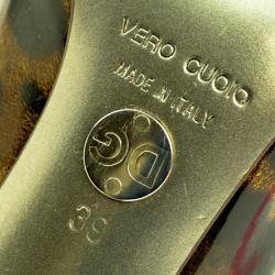 Pre Owned Dolce and Gabbana Leopard Print Peep Toe Pumps Size 39 