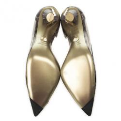 مملوكة مسبقًا Dolce and Gabbana Croc Embossed Pointed Toe D'orsay Pumps Size 40