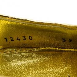 Pre Owned Dolce and Gabbana Green Pointed Toe Paillettes Slingback Sandals Size 39