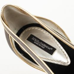 مملوكة مسبقًا Dolce and Gabbana Grey Satin Strappy Pumps Size 39